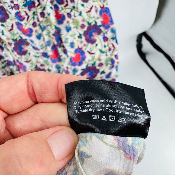 Summersalt Cinched Waist Long Sleeve Caftan Midi Dress Floral Print Size 1XL - Picture 8 of 10